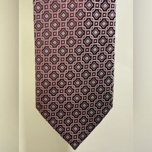 Brioni SILK tie NWT - Made in Italy - Burgundy Geometric Luxury Neck Tie